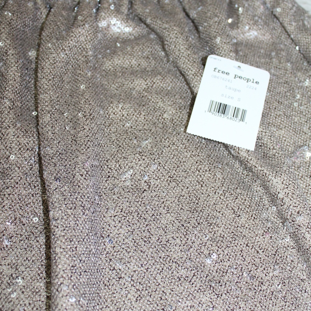 Free People Small Sequin Mesh-Hem A-Line Skirt NWT - Picture 4 of 8